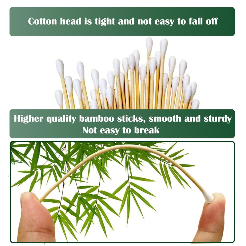 500 PCS 6-Inch Cotton Swabs - Bamboo Handle for Makeup, Gun Cleaning & Pet Care