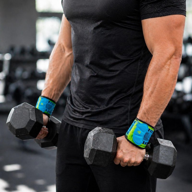 Bauerfeind Sports Wrist Strap - German Engineered Wrist Compression Support for Weightlifting, Crossfit, Tennis, Lifting - Adjustable Tightness Brace with 3D Airknit Fabric - 1 Per Box (Rivera, L/XL)
