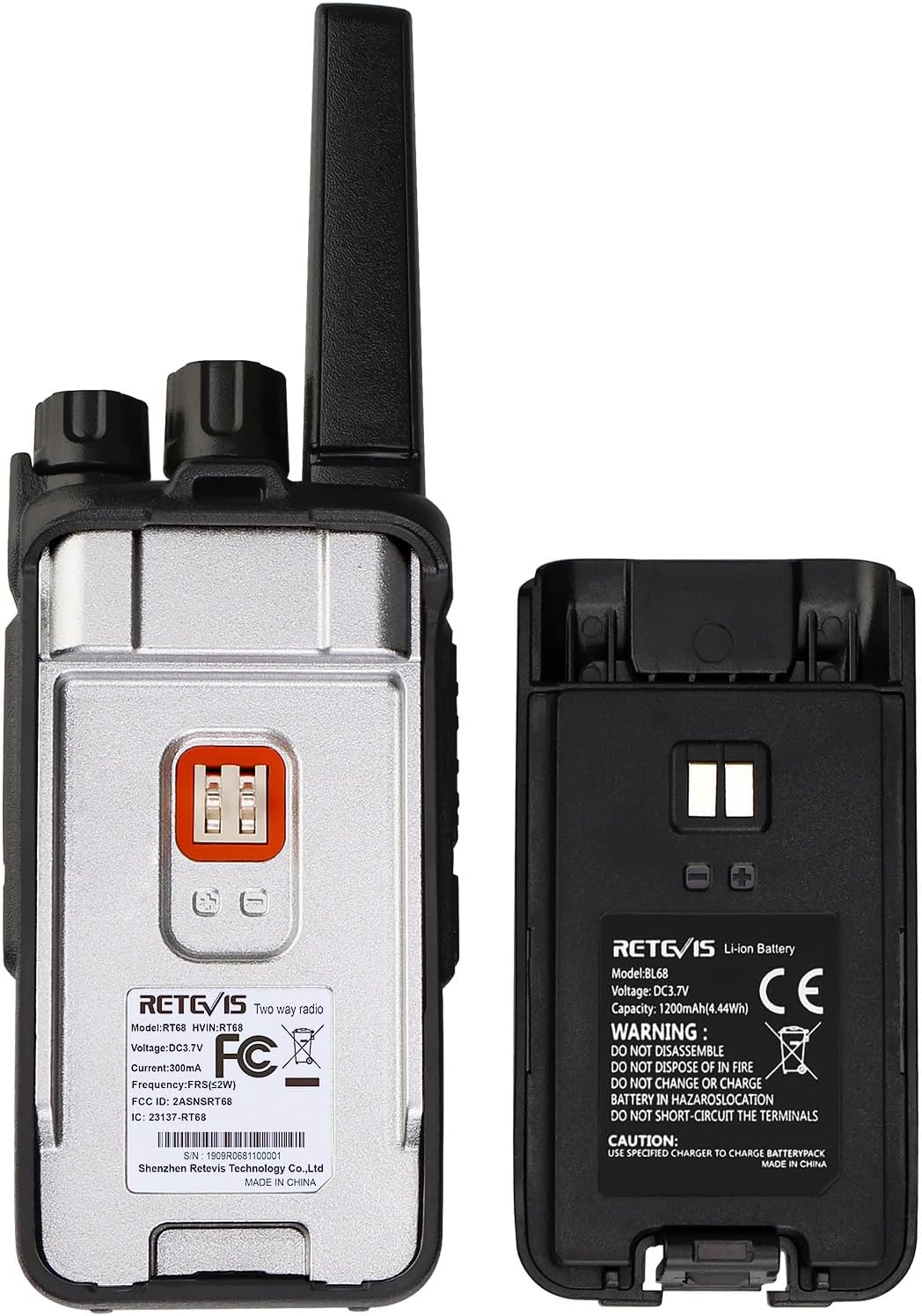 Retevis RT68 Walkie Talkies - Rechargeable Two-Way Radios 6 Pack | Heavy Duty, Long Range, Hands-Free for Adults