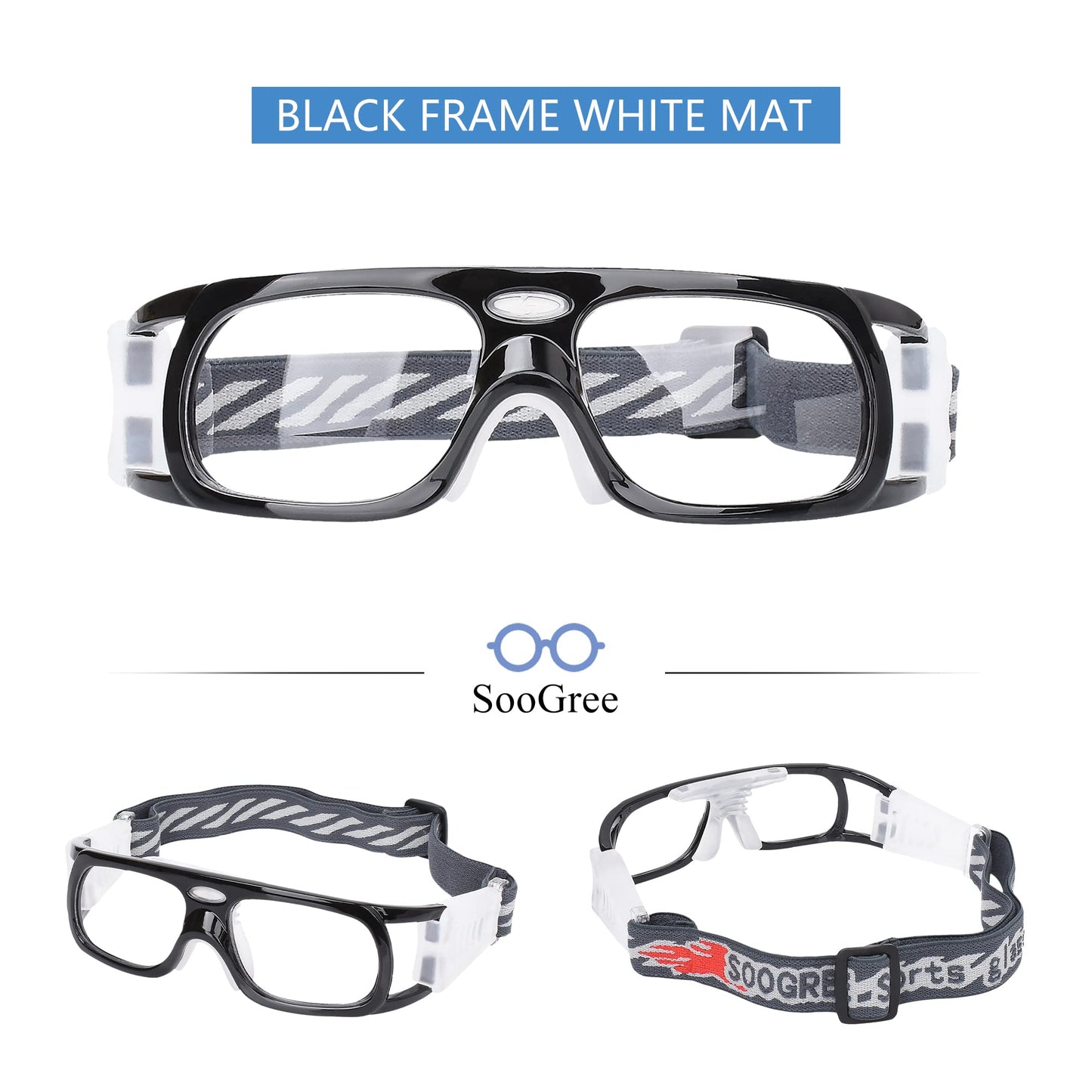 SooGree Men Basketball Glasses.Soccer Football Sport Protective Eyewear Safety Goggles,Sports Glasses with Replaceable Lens