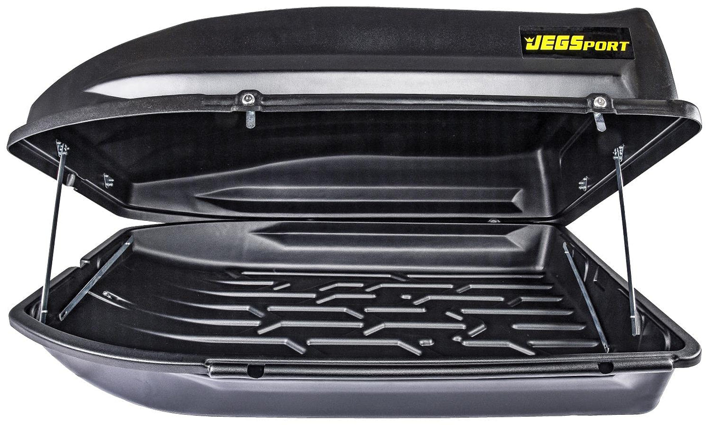 JEGS Rooftop Cargo Carrier for Car Storage - Large Roof Rack Cargo Carrier - Heavy Duty Weatherproof Storage - Made in USA - 18 Cubic Ft - 110 Lb Capacity - Aero Hard Shell Cargo Carrier