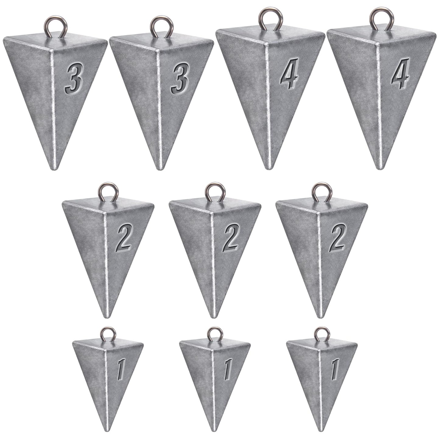 Alwonder Pyramid Sinkers Lead Fishing Weights Surf Pompano Catfishing Kit