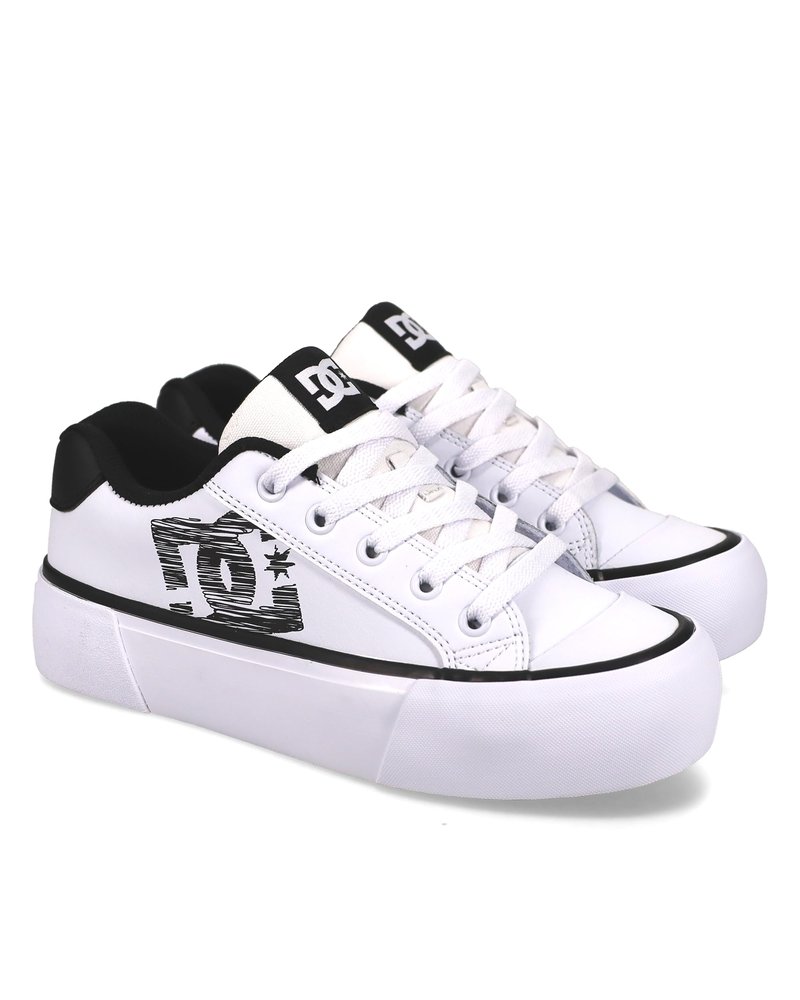 DC Women's Chelsea Platform Skate Shoe White/Black