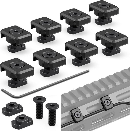 M-LOK Pressure Switch Cable Guides - Flashlight Laser Wire Management Clips | 8 Pack - Black