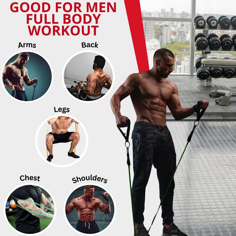 PowerStrides Resistance Bands Set for Men & Women - Best Choice for Full-Body Training, Pull up Exercise and All Kinds of Working Out. Premium Quality with Handles. Ideal for Strength and Mobility.