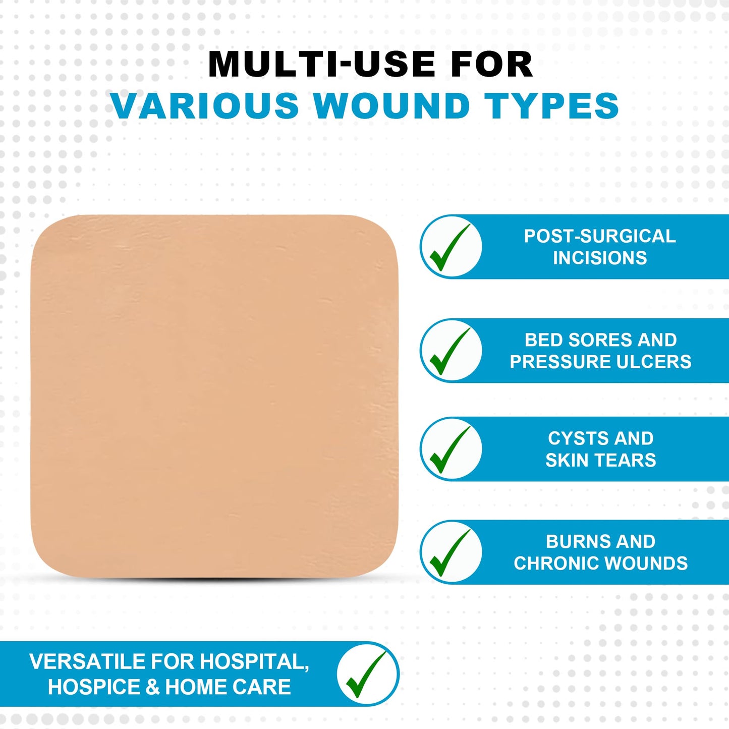 MedVance TM Foam – Waterproof Non-Adhesive Hydrophilic Foam Dressing 6"X6" Box of 5 dressings