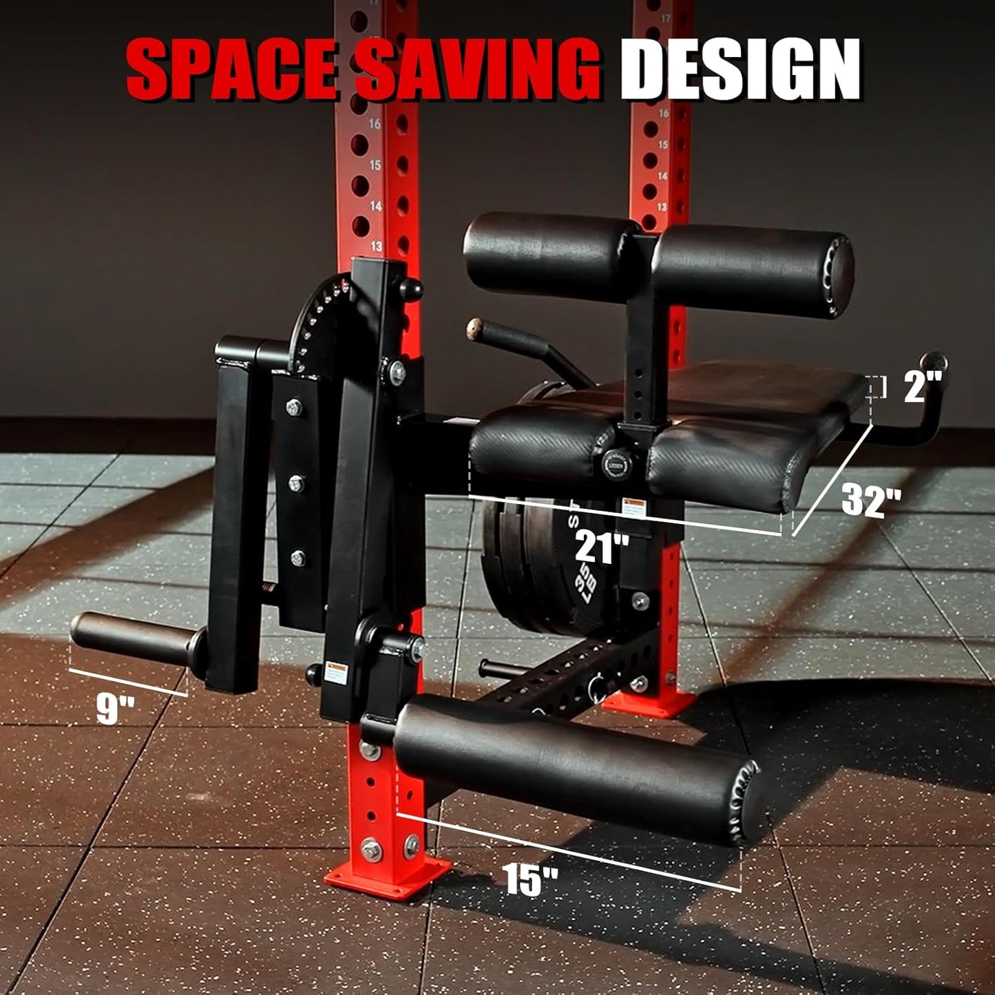 Mikolo Leg Curl & Extension Attachment - Power Cage Rack Accessory for Home Gym | 3" x 3" Compatibility