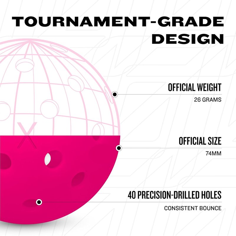 Franklin Sports X-40 Outdoor Pickleballs - Official USA Pickleball Regulation Size | Durable & High-Performance