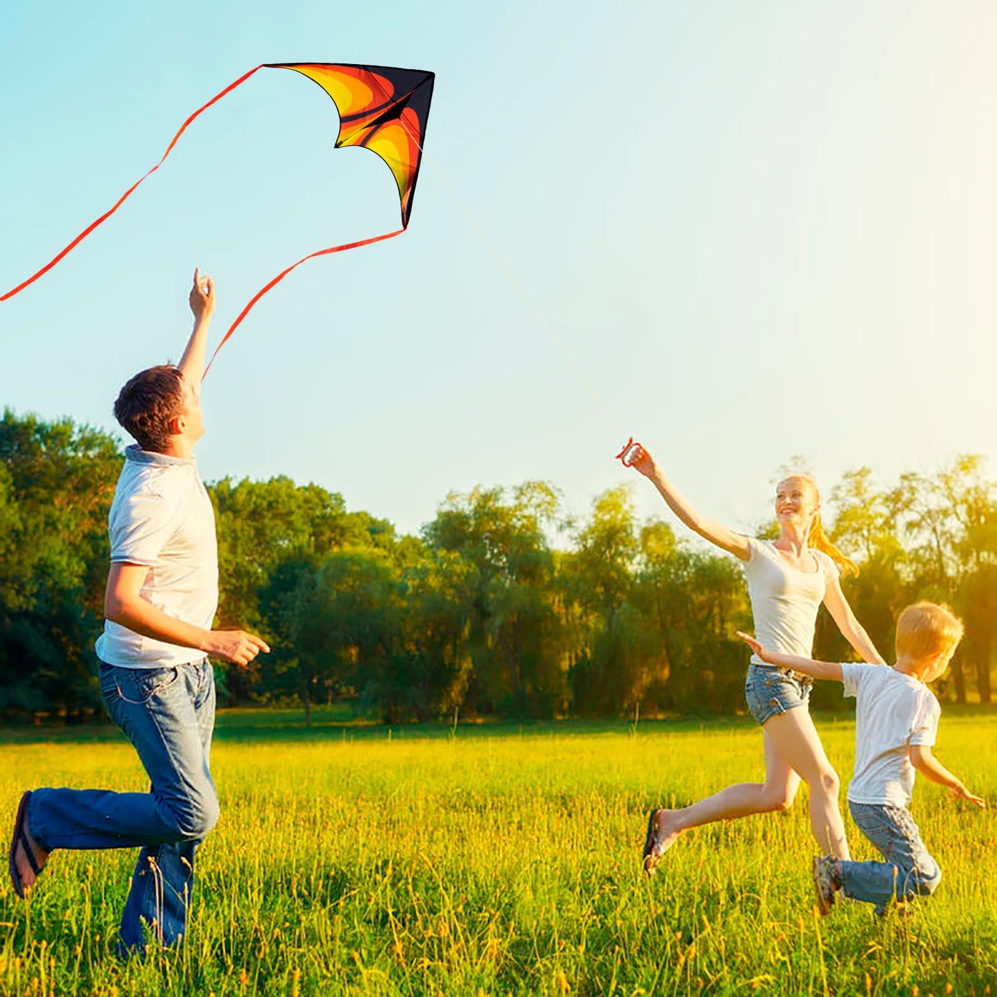 Delta Kite Set for Kids and Adults,Extremely Easy to Launch for Beginners, Perfect for Beaches and Parks,ites for Beach Trip Park Family Outdoor Games and Activities (Speed Triancle - R, 1)