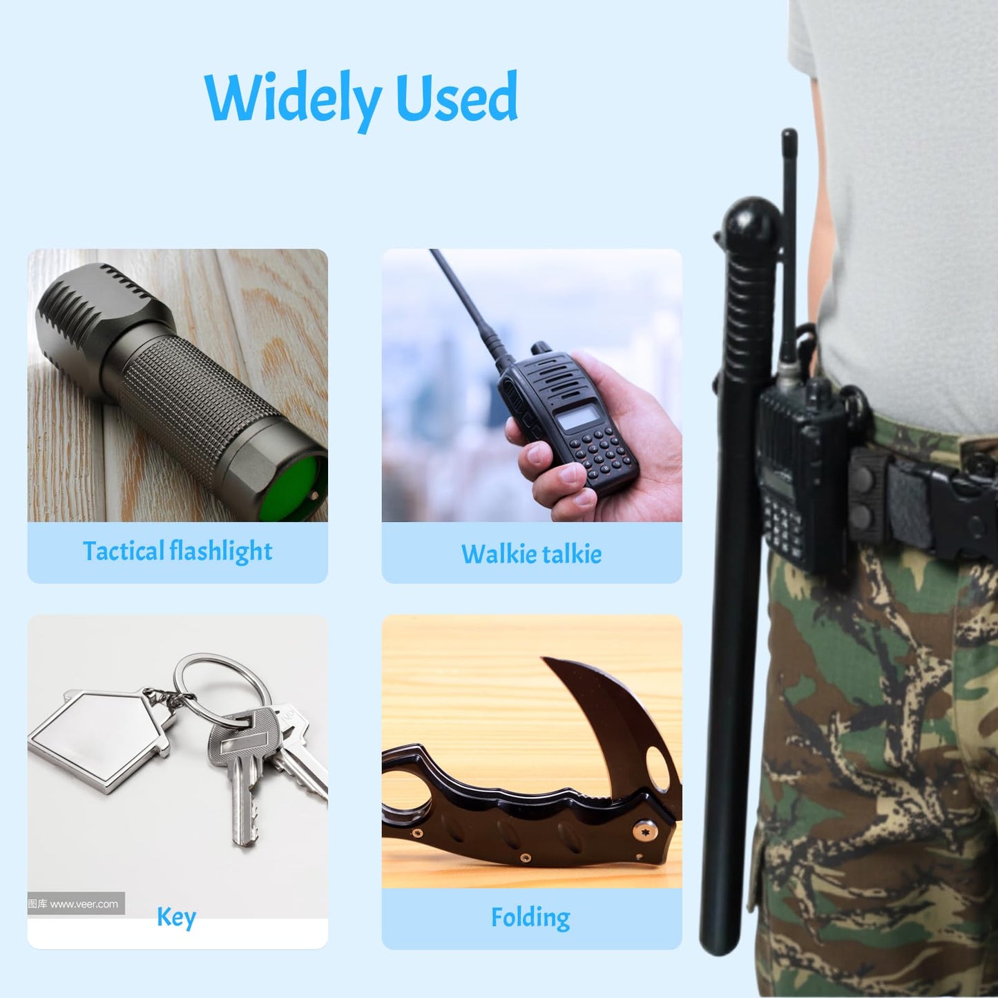 LQDXZQ 9Pcs Nylon Belt Keepers for Duty Belt, 2 Inch Wide Tactical Clips with Double Snaps Police Security Law Enforcement Gear Heavy Duty Accessories to Prevent Shifting (Black)