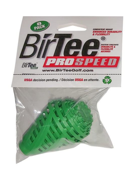 BirTee Golf Tees - PRO Speed Version with Enhanced Durability - 8 Pack. Indoor Golf Tees/Golf Simulator Tees/Winter Golf Tees. (Green)