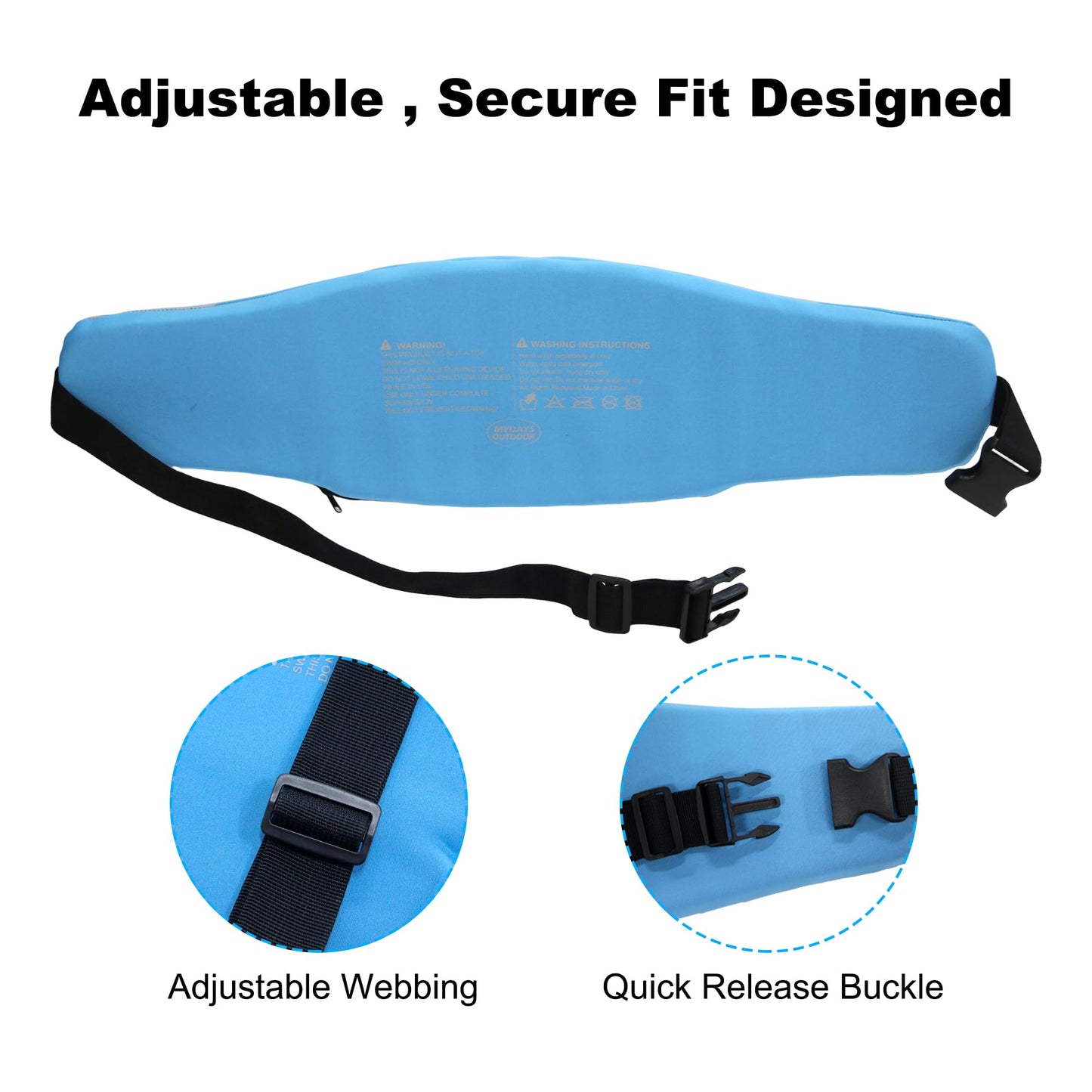 MYDAYS OUTDOOR Flotation Swim Belt for Adults,Pool Exercise Equipment for Adults,Fitness Deluxe,Flotation Swimming Belt,Pool Weights for Water Exercise,Water Aerobic Equipment (M Blue)