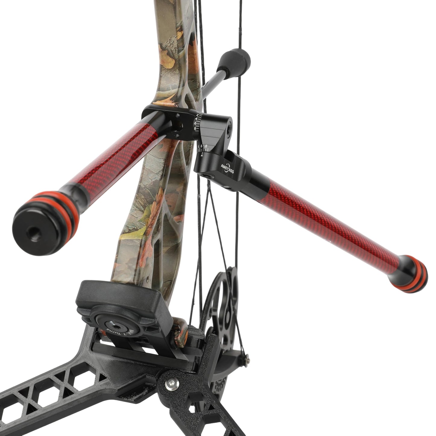 AMEYXGS 6/8/10/12 Inch Archery Bow Stabilizer Carbon Fiber Balance Bar Rod Side Rod Stabilizer Dampen Weight for Compound Bow Recurve Bow Accessory (red, 10 Inch)