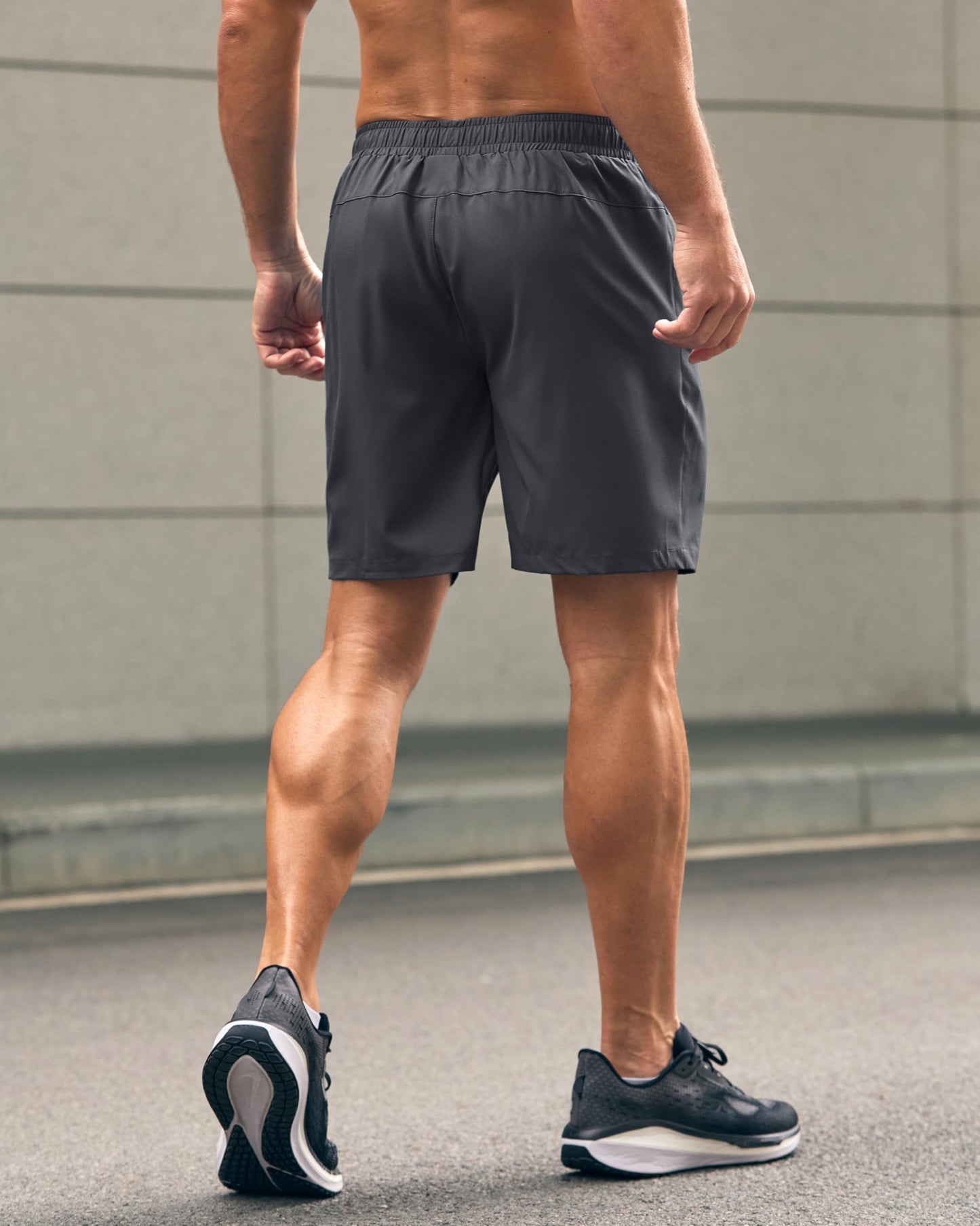 G Gradual Men's Athletic Running Shorts with Zipper Pockets Quick Dry 7"/ 5"/ 9" Workout Gym Shorts for Basketball Hiking(Dark Grey,7M)