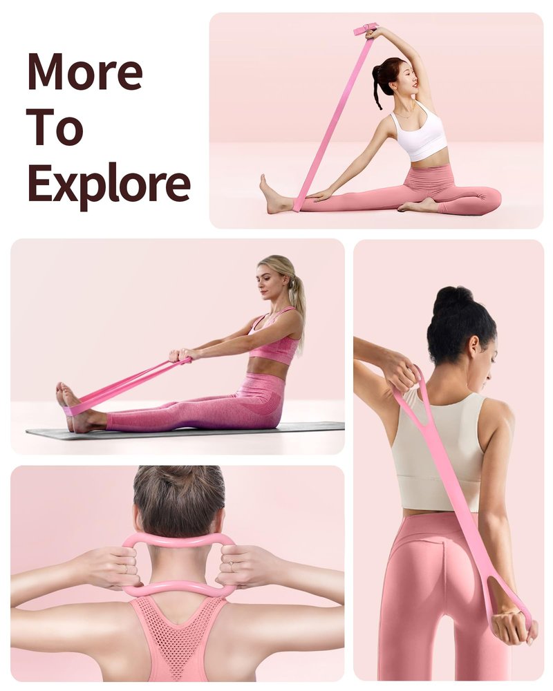 Home Pilates Kit for Women, Essentials Pilates Equipment Set with 14‘’ Pilates Ring and Mini Ball, 5 Resistance Bands & Accessories, Tutorial Charts, Pilates Ring Set for Beginners Workout at Home