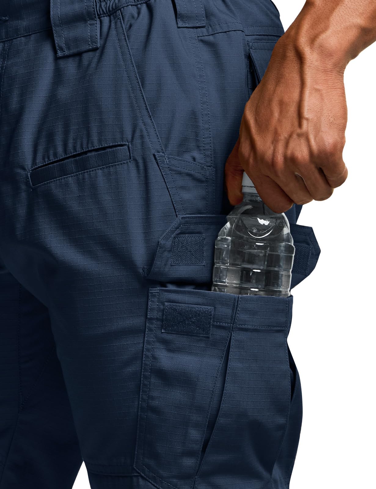 CQR Men's Tactical Pants, Water Resistant Ripstop Cargo Pants, Lightweight EDC Work Hiking Pants, Outdoor Apparel, Raider Midnight Blue, 32W x 32L