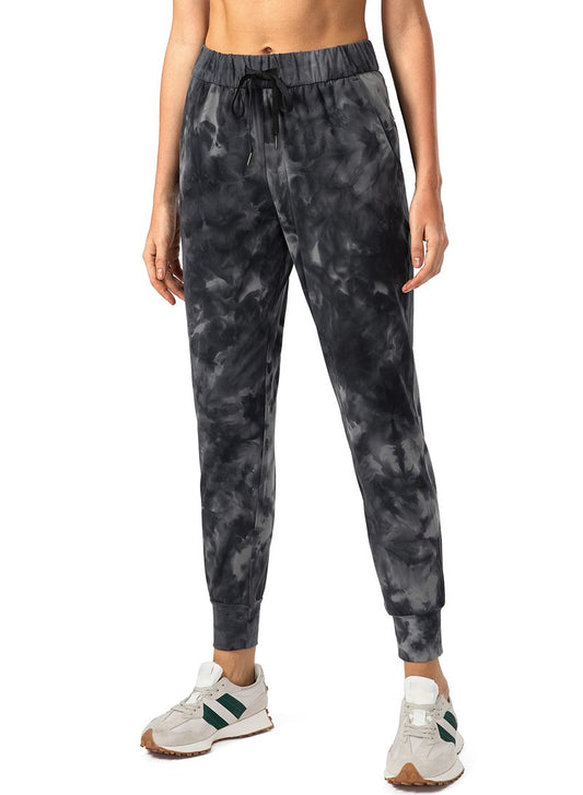 SANTINY Women's Joggers Pants Pockets Drawstring Running Sweatpants for Women Lounge Workout Jogging(Tie Dye Black_M)