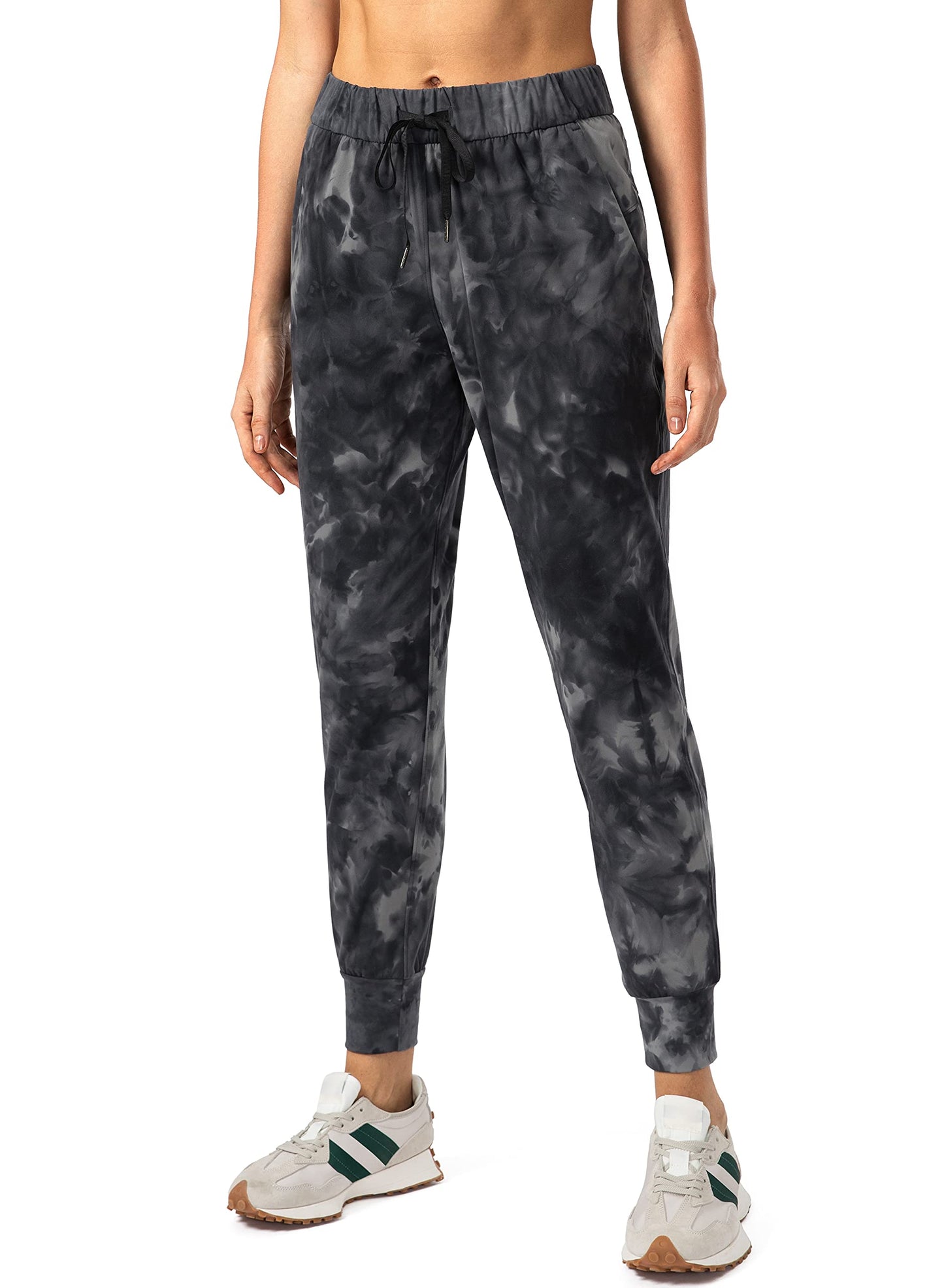 SANTINY Women's Joggers Pants Pockets Drawstring Running Sweatpants for Women Lounge Workout Jogging(Tie Dye Black_S)