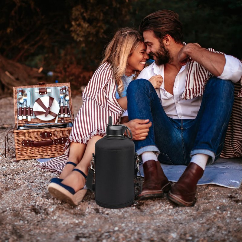 Coolflask Water Bottle Holder for Gallon Water Jug 128 oz Water Flask Carrying Pouch with Detachable Adjustable Padded Shoulder Strap - Carry, Protect and Insulate Your Flask for Sport/Outdoor