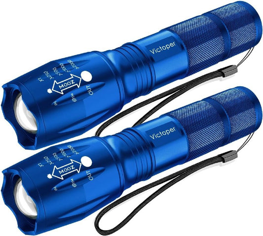 Victoper LED Flashlight 2 Pack - Bright Tactical Torch with 5 Modes | Waterproof & Zoomable for Outdoor Adventures
