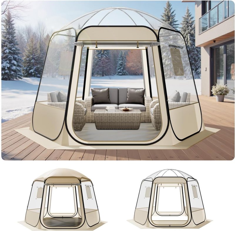 Pop Up Sports Tent - Clear Bubble Tent for 1-6 People | Waterproof Outdoor Igloo Dome with Floor Mat