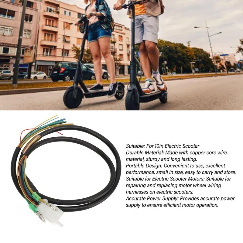 Yuecoom 10" Electric Scooter Motor Wire, 2.5mm² 1200w Universal High Sensitivity Motor Wire, Scooter Motor Line Accessories for Scooter Motor Cable Parts