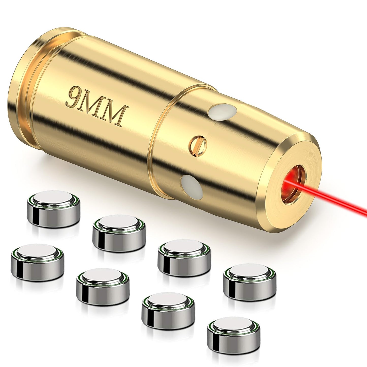 MidTen 9mm Laser Bore Sighter with 4 Sets of Batteries, Bore Sight Laser Zeroing Works Quickly and Effectively