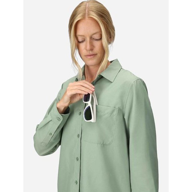 MARMOT Women's AirExchange UPF 40 Long Sleeve Shirt - Breathable, Moisture Wicking, Agate Green, Small