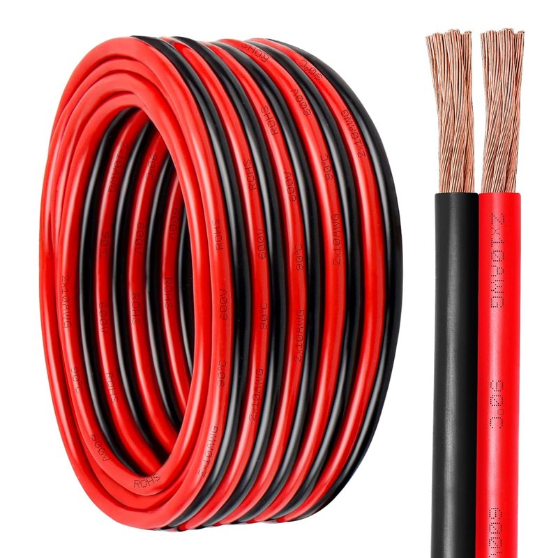 10 AWG Copper Wire - Oxygen-Free 2 Conductors Battery Cable for Solar, Automotive, RV | 10FT Length