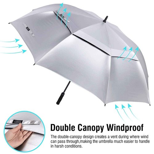 G4Free 62 inch Golf Umbrella and 72 Inch UV Golf Umbrella Double Canopy