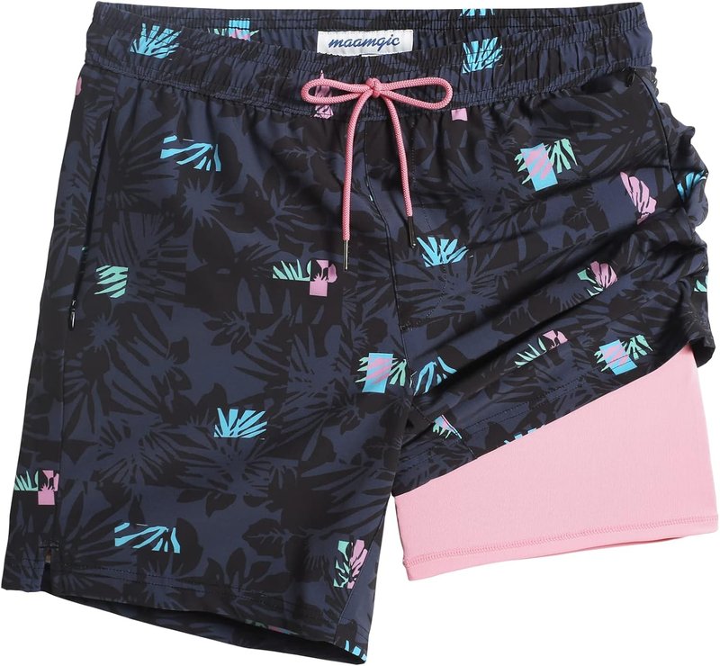 Men's 2-in-1 Swim Trunks - 7-Inch Swim Shorts for Active Lifestyle | Quick-Dry Board Shorts