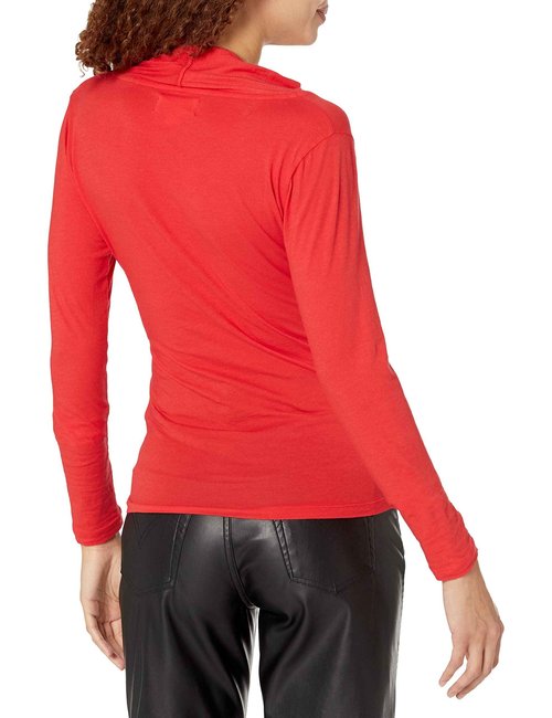 VELVET BY GRAHAM & SPENCER Women's Meri Long Sleeve Gauzy Whisper T Shirt, Camellia, Small