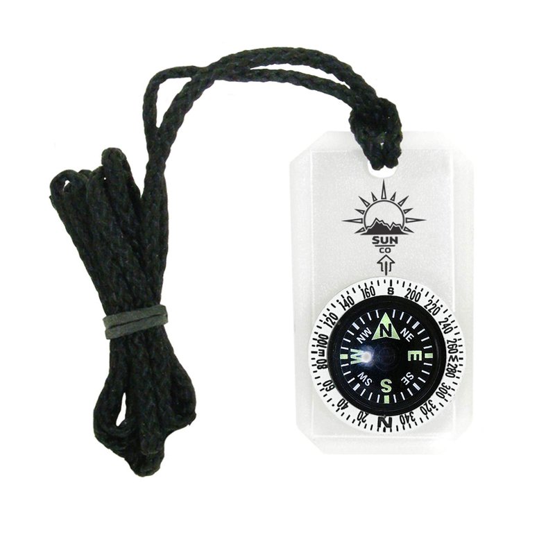 Sun Company MiniComp II - Mini Orienteering Compass With Rotating Bezel| Easy-to-Read Zipperpull Compass for Jacket, Parka, or Pack