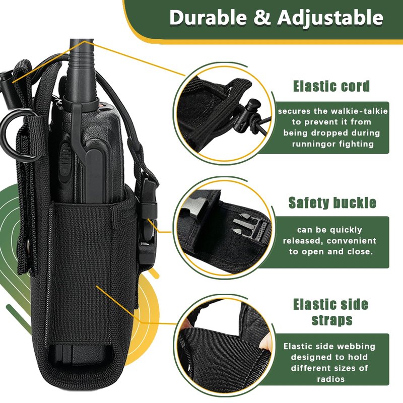 Radio Holster for Firefighter Bundle Set, Includes Radio Strap and Moveable Mic Holder, Duty Belt Holder, Anti-Sway Strap for EMS EMT Firefighters Polices