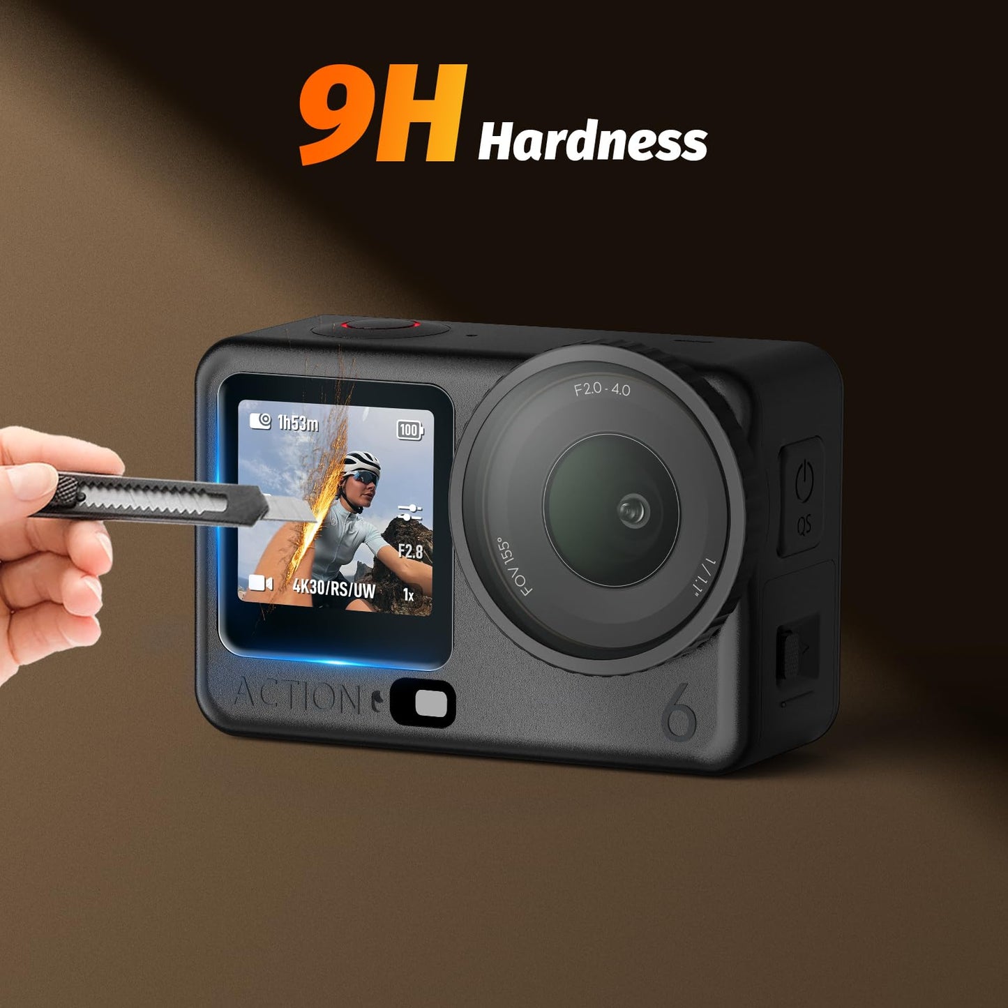 AMAZEAR Lens Screen Protector for DJI Osmo Action 6 Accessories (2 Sets), Action6 Pro Tempered Glass Protector OLED Display, Full Protection, Ultra HD, 9H Hardness, Scratch Resistant(TGP)