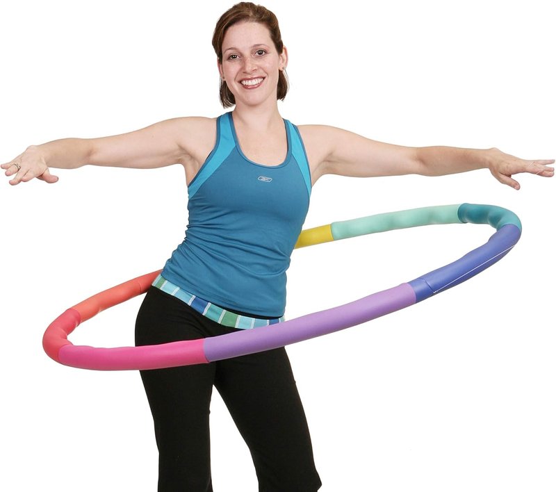 Weighted Hula Hoop - 5.3lb Fitness Exercise Hoop for Weight Loss | Colorful Rainbow Design