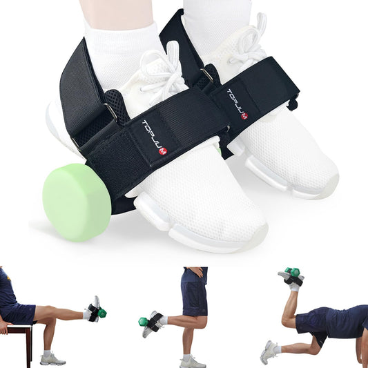 TOPJUM Dumbbell Foot Attachment, Tibialis Trainer, Adjustable Ankle Weights for Monkey Feet, Tib Bar, Ankle Straps for Weight Lifting, Leg Workouts at Home for Hip Flexors, Shin Splint, Hamstring