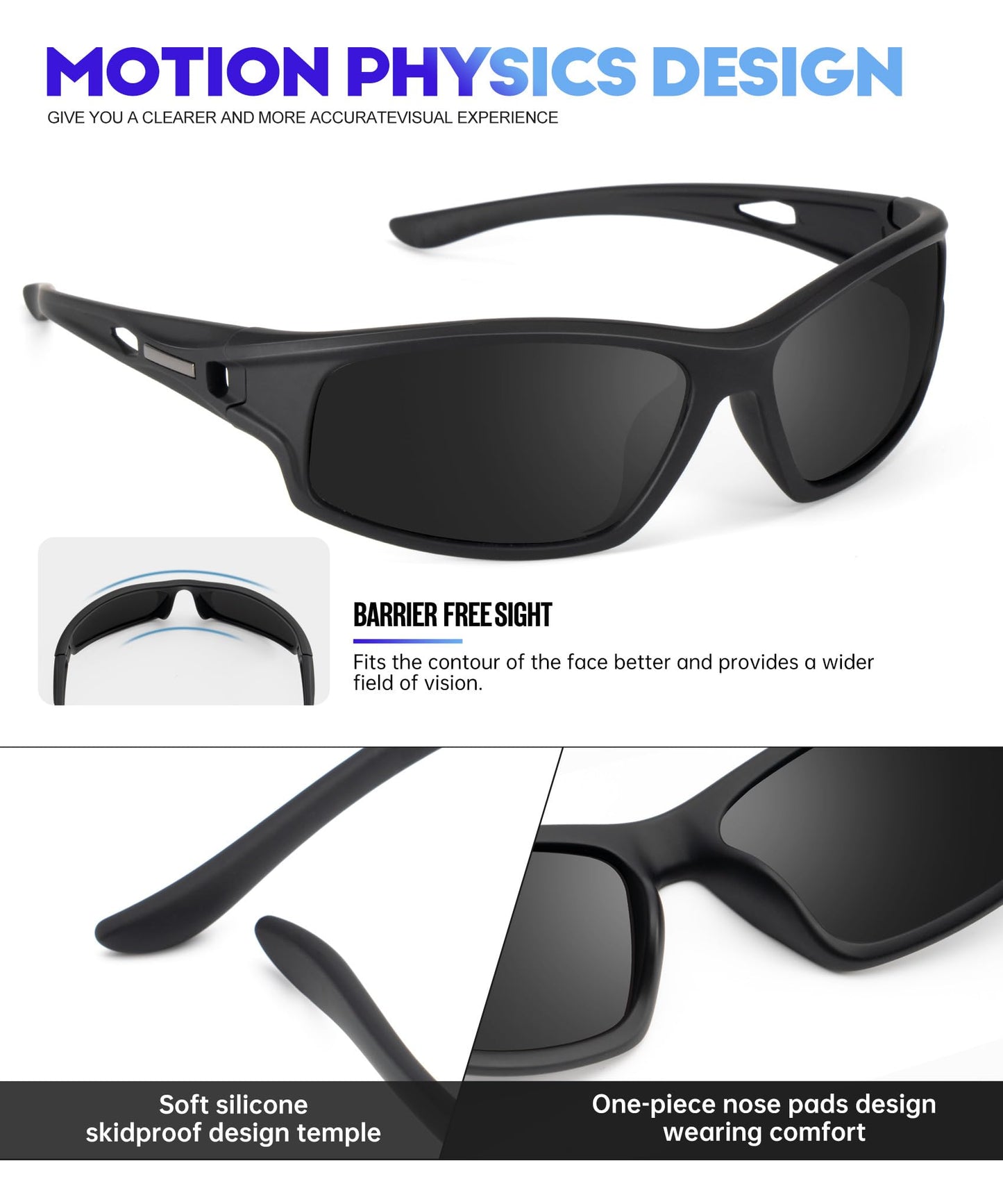 NSSIW Polarized Sunglasses-for-Men-Women Sports Mens-Sunglasses: Wrap Around Sun Glasses UV400 Running Fishing Golf 3 Packs