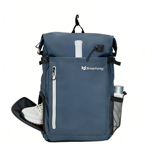 Smartway Waterproof Pickleball Bag With Shoe Compartment - Large Capacity Tennis Racket Backpack For Men Women