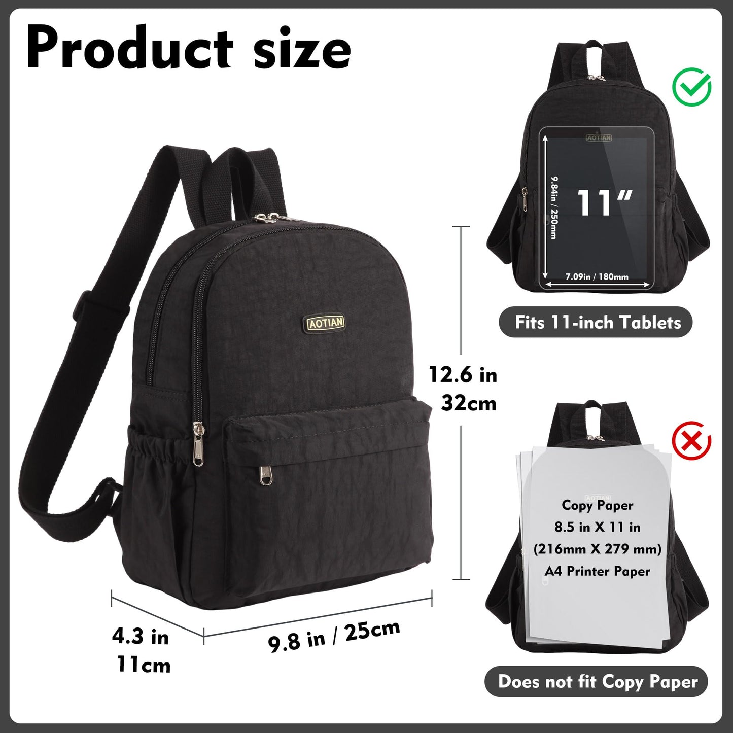 AOTIAN Lightweight Small Hiking Backpack for Women & Girls - Durable Water-Resistant Daypack for Travel, Camping & Outdoor Adventures
