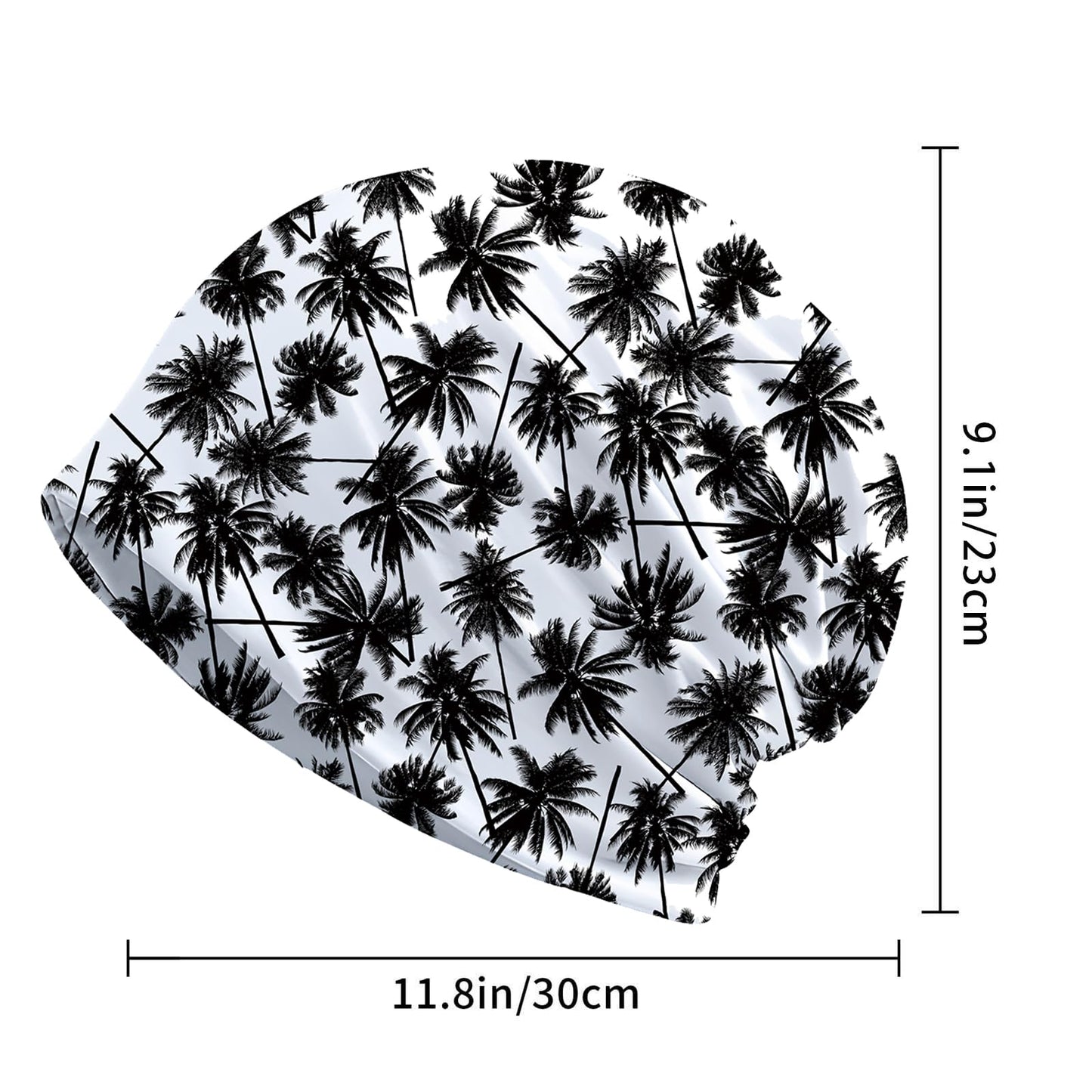 JoUbi Black Coconut Trees Women's Slouchy Beanie Hat Cute Turban Hats Cancer Headwear Caps Baggy Skull Sleep Scarf