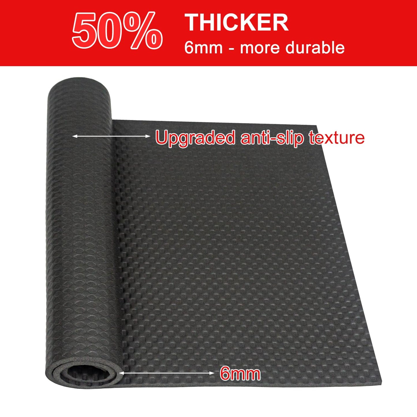 Bike Mat-6mm Thick Exercise Bike Mat,Treadmill Mat for Carpet & Hardwood Floors,Mats for Gym Equipment,Indoor Exercise Equipment Mat,Exercise Mat,Fitness Mat,Stationary Bike Mat