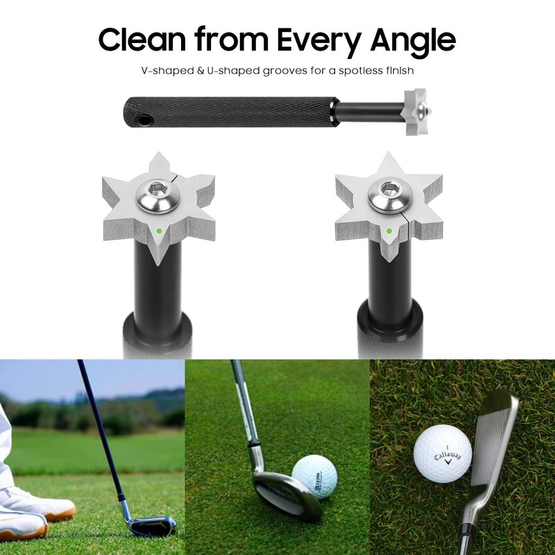 Ascend Assist 3-in-1 Golf Club Groove Sharpener Cleaning Towel Set, Golf Club Cleaner Tool with Aluminum Alloy Shaft and Microfiber Towel for Irons, Wedges Club Groove Care