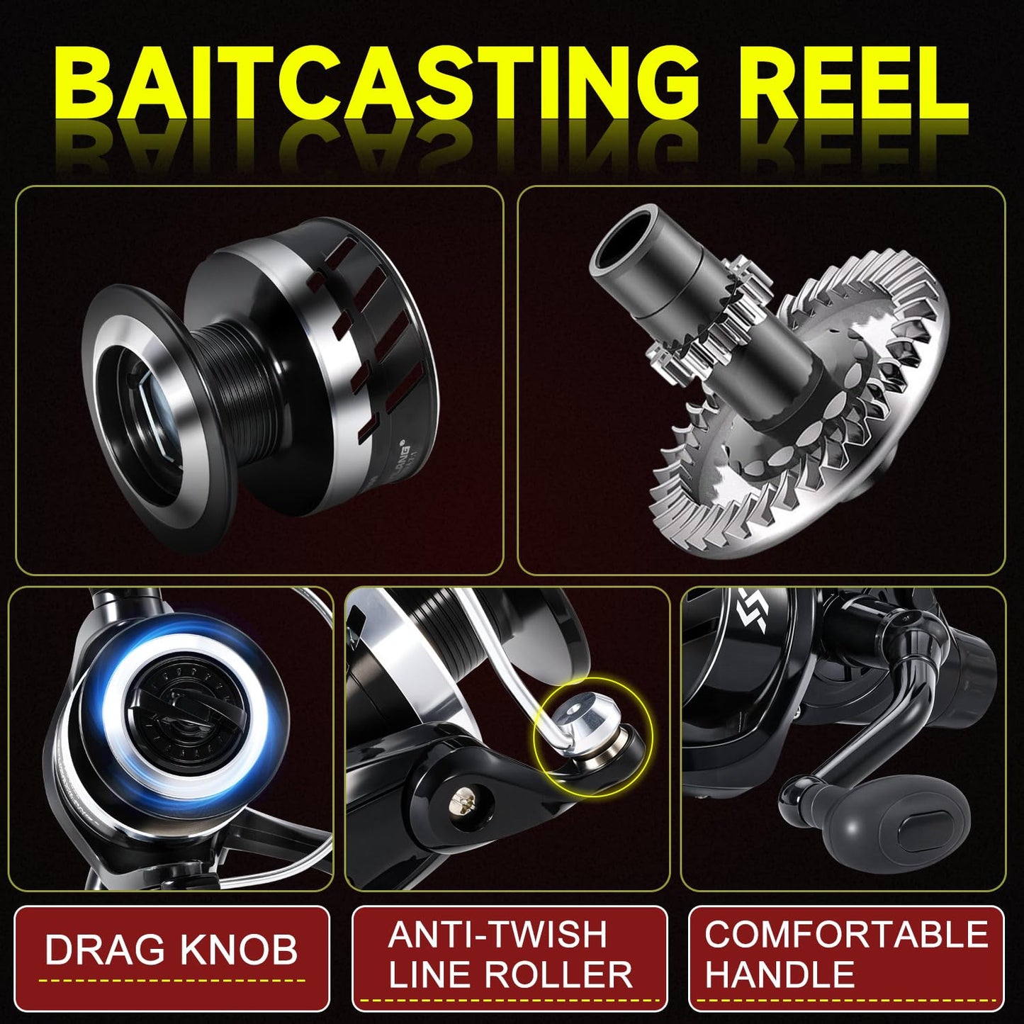 Sougayilang Freshwater Spinning Fishing Reel - 5.0:1/4.7:1 Gear Ratio, 22LBs Max Drag, Carbon Fiber & CNC Aluminum Spool,3000Series
