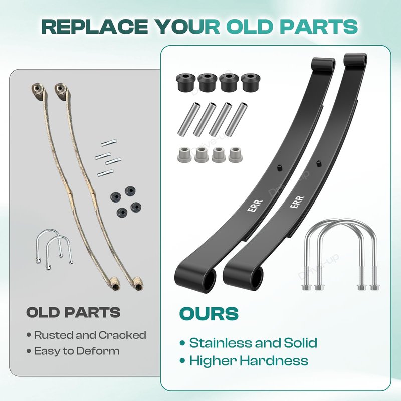 DRIVE UP Golf Cart Heavy Duty Dual Action Rear Leaf Spring Kit for EZGO RXV 2008-Up, Replaces OEM 604494
