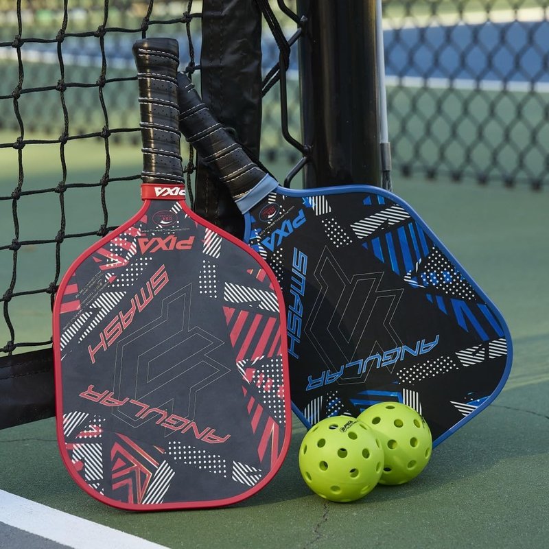 AngSmash T300 Carbon Fiber Pickleball Paddle – Grit-Textured Surface for Spin & Control, Polypropylene Honeycomb Core, Tennis-Length Handle, Lightweight, USAPA Approved – PIXA Pickleball