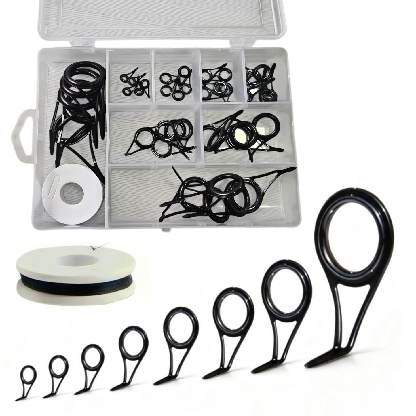 Fishing Rod Repair Kit with Rod Wrapping Machine Complete Size Pole Guides