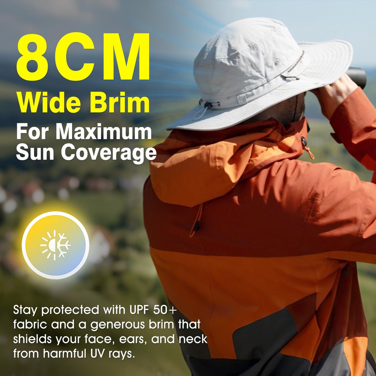 TOP-EX XL/XXL Mens Waterproof Sun Hat UV Protection Wide Brim Bucket Hat for Summer Travel Fishing Hiking Packable & Sunglass Lock Beige XL 62 63