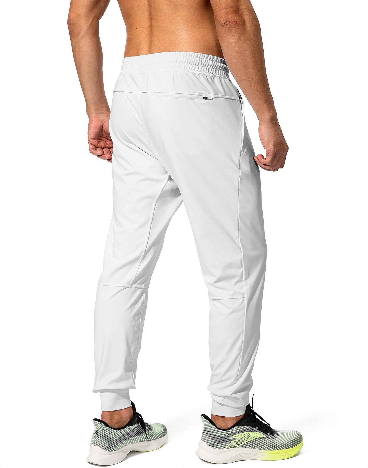 G Gradual Men's Sweatpants with Zipper Pockets Athletic Pants Traning Track Pants Joggers for Men Soccer, Running, Workout(White,XL)