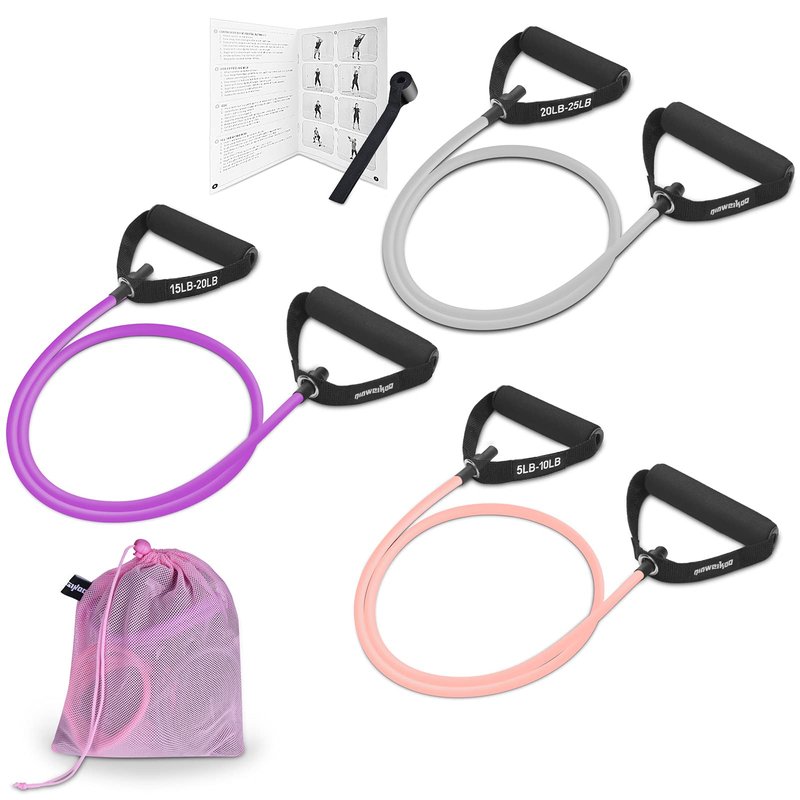 Resistance Bands Set with Handles for Women, Exercise Bands for Working Out with Door Anchor, for Weight Training, Physical Therapy